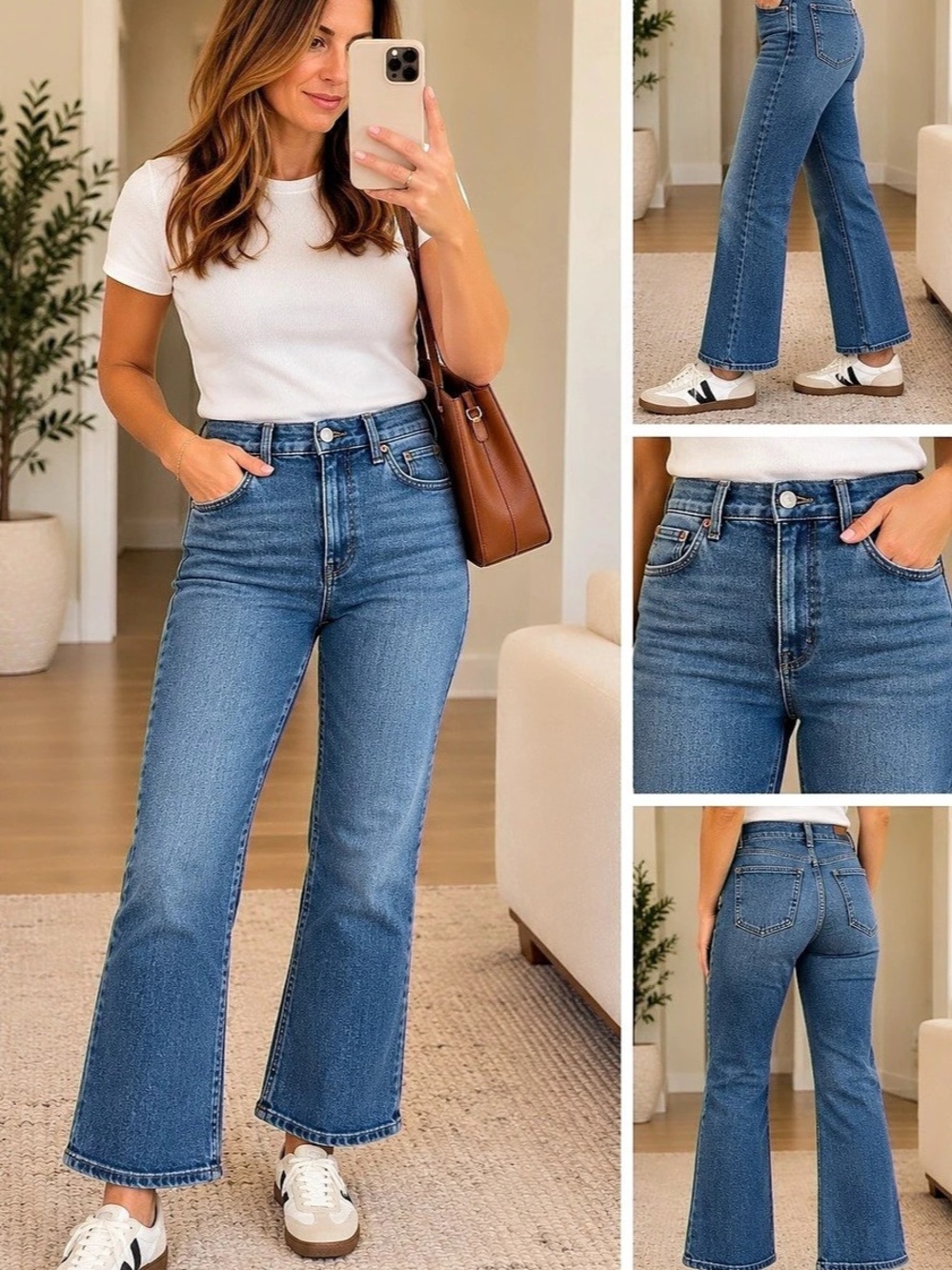 Madewell Kick Out Crop Jeans Flare in Blue Waist 26